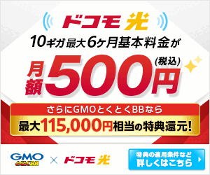 GMOとくとくBB ドコモ光（新規開通）