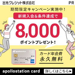 【最大13,500円相当】apollostation card